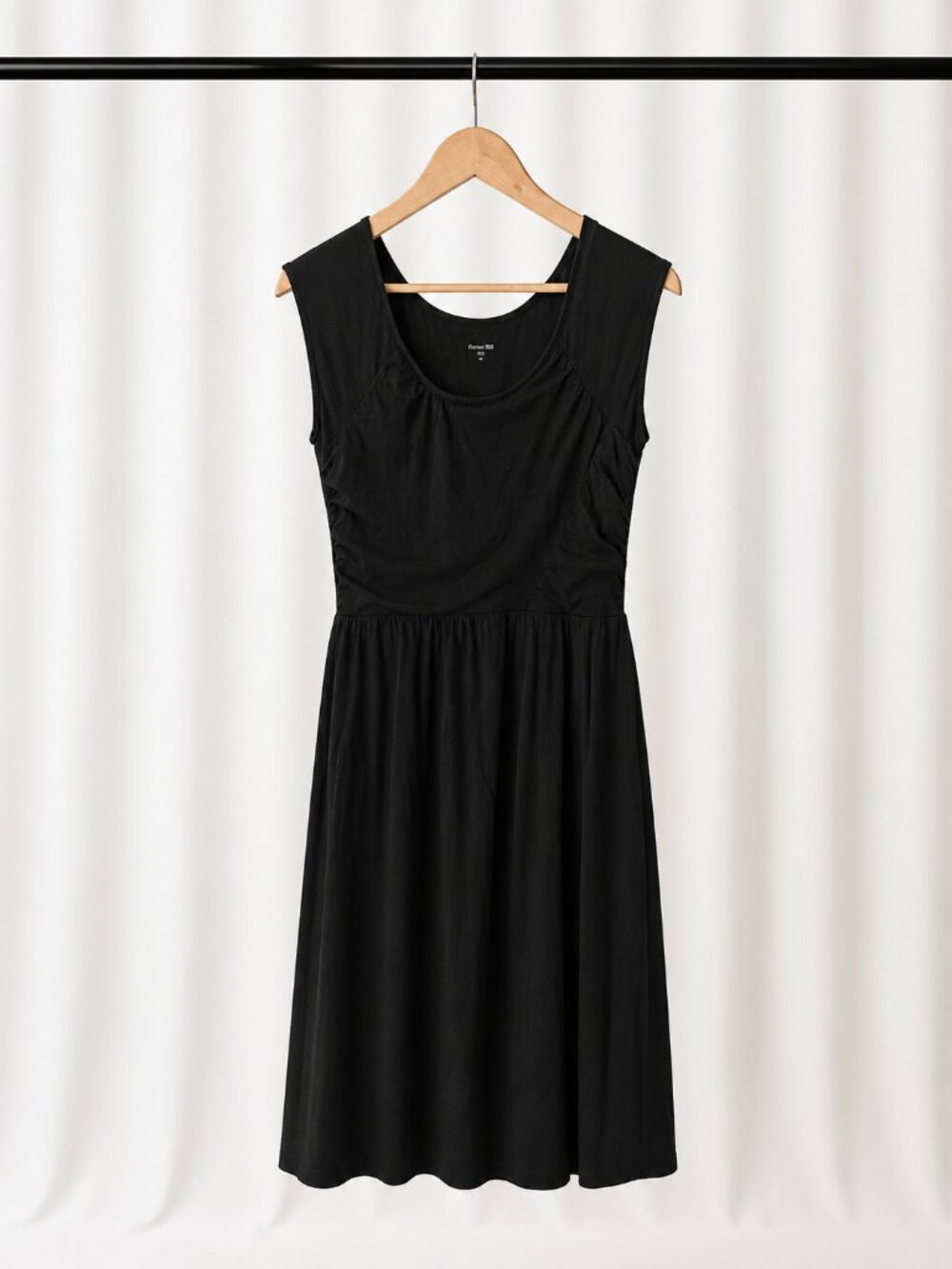 Garnet Hill Black Sleeveless Midi Dress Size 2 Minimal Classic